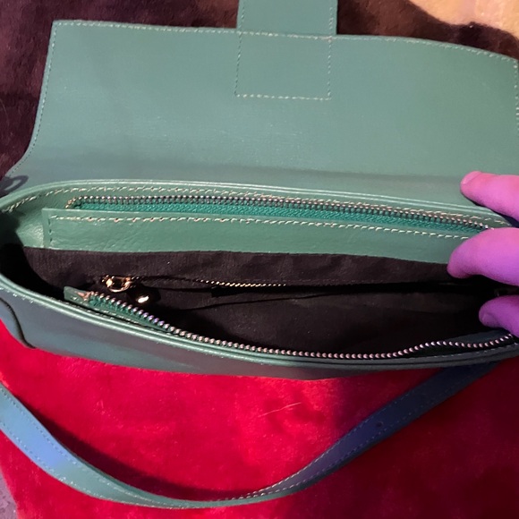 Green leather House of Harlow 1960 Shoulder Bag with Snake Detail - Picture 3 of 4